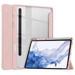 Samsung Galaxy Tab S8 etc. etui med pennespor - Rose Gold