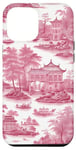 iPhone 15 Plus Preppy Pink Willow Pattern Chinoiserie Toile Case