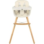 COSTWAY Chaise Haute Bébé Convertible 3 en 1 avec Hauteur Réglable,Chaise de Repos Evolutive Repose-Pieds et Coussin Amovible,Ceinture