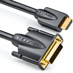 deleyCON 2m (6.56 ft.) HDMI to DVI cable - HDMI Male to DVI Male 24+1 - 1080p FULL HD HDTV 1920x1080 - gold-plated contacts - TV Projector PC - Black