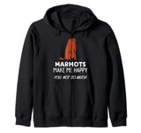 Marmot Lover Gift | Marmots Make Me Happy Zip Hoodie