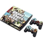 Grand Theft Auto GTA 5 Peau Autocollant pour PS3 Mince Console PlayStation 3 et Contrôleurs Pour PS3 Mince Pe