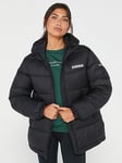 NAPAPIJRI A-Box Med Hooded Padded Jacket - Black, Black, Size L, Women