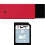 Pack Support de Stockage Rapide et Performant : Clé USB - 2.0 - Séries Runners - 16 Go + Carte MicroSD - Gamme Classic - Classe 10-16 GB