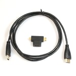 Capida HMDI kabel 1.5m med HDMI hon till mini & mikro adapter - Svart