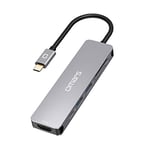 Omars USB C Hub, 6 en 1 Power Delivery 100 W USB C vers HDMI 4K Adaptateur, SD et Micro SD Card Reading, 2 USB 3.0, Type-C PD Port de Charge pour MacBook Pro M1 Chromebook Pixel Matebook