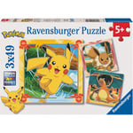 Ravensburger Pussel 3 x 49 Bitar Pikachu Charizard & Eevee!