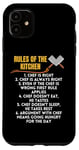 Coque pour iPhone 11 Rules Of The Kitchen Funny Master Cook Restaurant Chef Blague