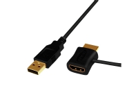 LogiLink CH0081, HDMI Typ A (Standard), HDMI + USB, hane, hona, rakt