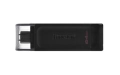 Kingston Technology DataTraveler 70 USB-minnepenn 64 GB USB Type-C 3.2 Gen 1 (3.1 Gen 1) Sort