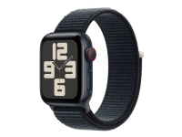 Apple Watch SE (GPS + Cellular) - 2a generation - 40 mm - midnattsaluminium - smart klocka med sportögla - vävd nylon - midnatt - handledsstorlek: 130-200 mm - 32 GB - Wi-Fi, LTE, Bluetooth - 4G - 27.8 g