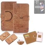 360° wallet case cork cover for Xiaomi Redmi Note 12T Pro case bag
