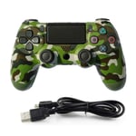 HALASHAO PS4 Controller, wireless game controller for wireless PC/PS4/Steam game controller, playstation 4 games,Green Camouflage