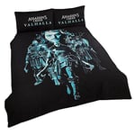 Assassin's Creed Valhalla Double Duvet Cover and Pillowcase Set Reversible Black/Blue, DP1-ASS-VAL-08