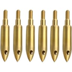 6 st 125 Grain Pilbågsvisselspetsar i koppar Signalpilar Spetsar Pilbågsskytte Visselpilspetsar för Armborst och Compoundbåge