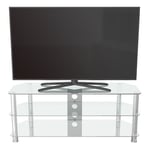 AVF SDC1250 Shaped Universal Clear & Chrome TV Stand For Up To 60"