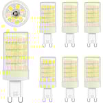 G9 LED-lampa Kallt Vit, 10W G9-lampa 6000K glödlampa, 6-pack