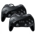 2pcs Manettes classique Pro contrôleur compatible avec Nintendo Wii noir