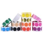 500pcs/roll Chroma Label Color Code Dot Labels Stickers Statione Black