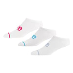 Lee Womens Ankle Socks in White with Bold branding | Low Rise Designer Trainer Sock | Soft Breathable Cotton Mix - Size 4-7 Multipack of 3