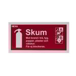 Skylt NEXA brandsläckare skum 10x20cm