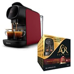 L'OR BARISTA Sublime Coffee Machine Red by Philips with L'OR Double Barista Selection XXL 5X10PC, Double Shot, Aluminium Coffee Capsules (Total 50 XXL Capsules) Intensity 13