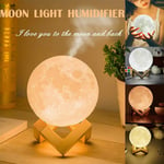 New 880ml Air Humidifier 3d Moon Lamp Light Usb Ultrasonic Humid One Size