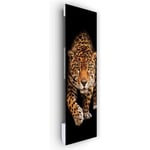 ILO - Radiateur Soufflant Mural - 1750W - +28 Motifs- Extra Plat, Verre- IP44 - Vertical- Programmable - Léopard