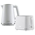 Stirling Jug Kettle and 2 Slice Toaster Set 3KW Fast Boil 1.7L White