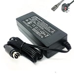 12v 60w 4 pin power supply adapter + mains cable for Techwood 16911 LCD TV PSU