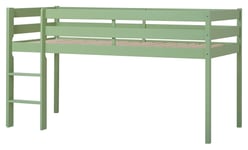 Hoppekids ECO Comfort halvhøy seng inkl. lamellbunn 90x200 cm, Pale Green