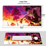 FZDB Blue Exorcist Anime Mouse Pad,Rubber Non-Slip Electronic Sports Oversized Gaming Large Mouse Mat, Rectangular Mouse Pads 15.8 x 29.5 inch