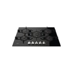 Whirlpool POW75D2NB Built-in Gas Hob, With Knobs, 75cm wide, 5 burners, Black