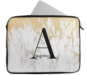Personalised Any Name Marble Design Laptop Case Sleeve Tablet Bag Chromebook Gift 41 (16-17 inch)