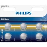 Pile CR2032 Philips lot de 6 piles CR2032 lithium 3 volts