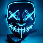 Purge LED Light up Mask för Halloween - Blå