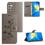 Samsung Galaxy A55 Mobilfodral med fjärilar, Grå
