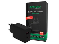 Patona Premium PD36W Adapter black 5V/3A 9V/2A 12V/1.5A 1xUSB-C 1xUSB-A PD3.0 QC3.0 700502638 (Kan sendes i brev)