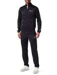 Champion Men's Legacy Icons Tracksuits-Small Script Logo Special Polywarpknit High-Neck Full-Zip, Black, L