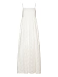 Slfbonita Maxi Broderi Strap Dress B Maxiklänning Festklänning White Selected Femme