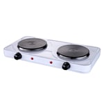 Double Hot Plate Electric Hob, Portable Updated Kitchen Stove, Cast Iron Heating Plate, with Temperature Control, for Home, Camping