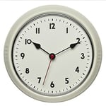 TFA Dostmann Horloge Murale Radio-pilotée rétro 60.3541.09, Vintage, analogique, en métal, Beige, (L) 240 x (l) 68 x (h) 240 mm