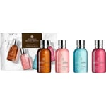 Molton Brown Bath & Body Shower Gel Care Collection Woody Floral Re-Charge Black Pepper 100 ml + Delicious Rhubarb Rose Fiery Pink