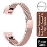 Aquarius Milanese Replacement Strap Band Compatible With Fitbit Alta, Rose Gold