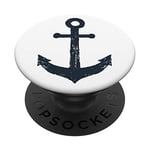 Grungy Vintage Distressed Ships Boat Anchor on White PopSockets PopGrip: Swappable Grip for Phones & Tablets