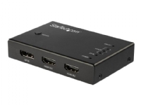 StarTech.com 4 Port HDMI Video Switch - 3x HDMI & 1x DisplayPort - 4K 60Hz - Video-/ljudomkopplare - 3 x HDMI + 1 x DisplayPort - skrivbordsmodell