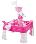 Quickdraw Pink Kids Square Sand & Water Activity Play Table with Accessories 313