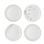Royal Doulton Pacific Stone Set of 4 Dinner Plates, 11in, Multi-Colour, White / Stone