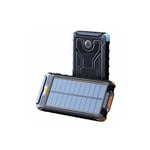Chargeur solaire étanche 80000 mAh, batterie externe avec Port usb, pour Smartphone iPhone 13, avec lumière led, Noir - Noir