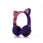 pc gaming headset SFBBBO Cute Cat Ear LED Bluetooth Headphone Bluetooth 5.0 Kids Headphones Glowing Light Handsfree Headset Gaming Earphones for PC C 028CPurplenobox